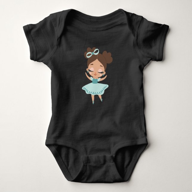 Little girl, girl power baby black baby bodysuit (Front)