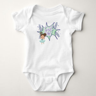 Little girl, girl power baby white bodysuit t-shir
