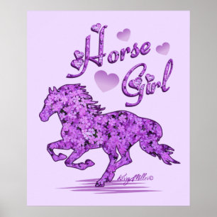 Little Girl Horse Poster