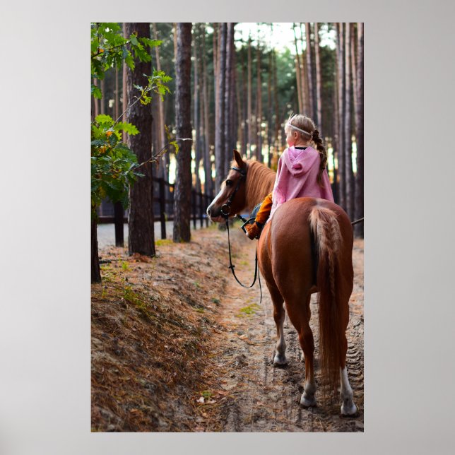 Little Girl Horseback Riding Poster (Front)
