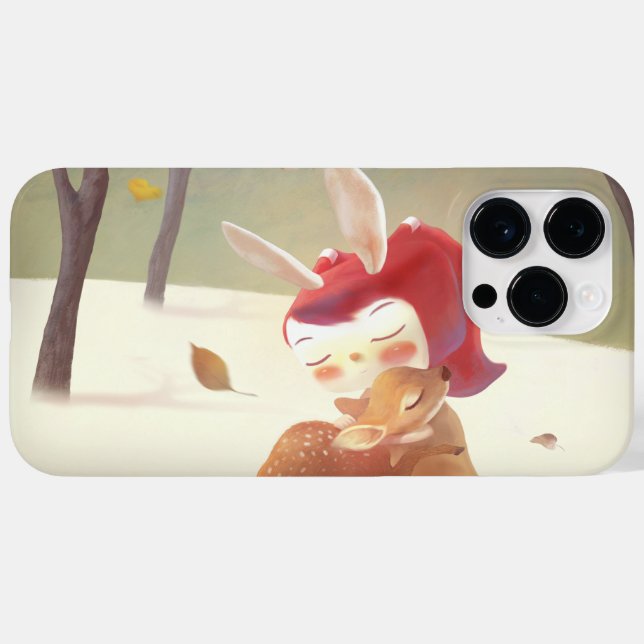 Little Girl Hugging Deer Case-Mate iPhone Case (Back (Horizontal))