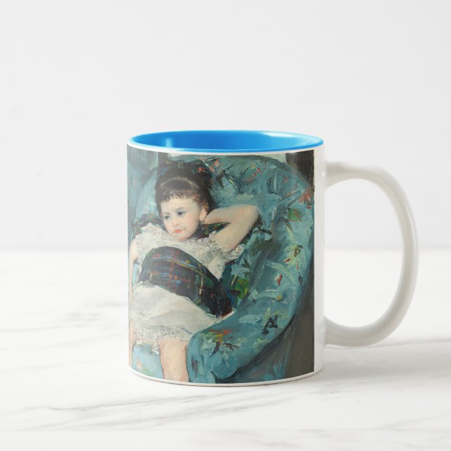 Little Girl in a Blue Armchair, 1878 (oi Two-Tone Coffee Mug (Right)