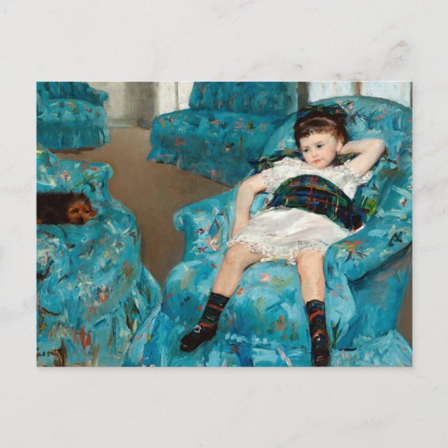 Little Girl in a Blue Armchair by Mary Cassatt Postcard (Front)