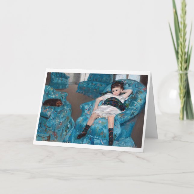 Little Girl in a Blue Armchair, Cassatt Card (Front)