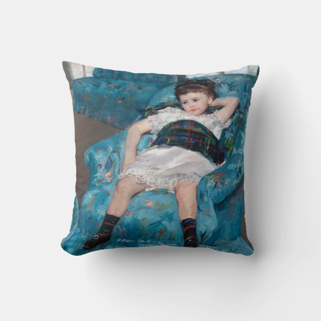 Little Girl in a Blue Armchair, Cassatt Cushion (Front)