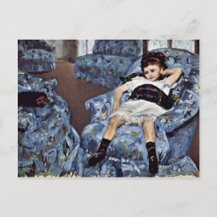 Little Girl In Blue Armchair By Cassatt Mary (Best Postcard