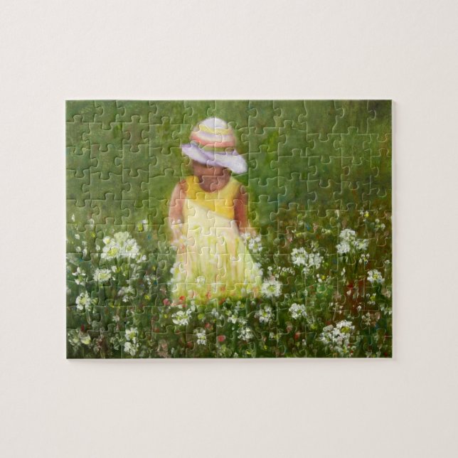 Little Girl in Field of Flowers Jigsaw Puzzle (Horizontal)