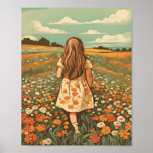 Little girl in flower field poster (Front)