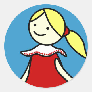 Little Girl in Red Sticker