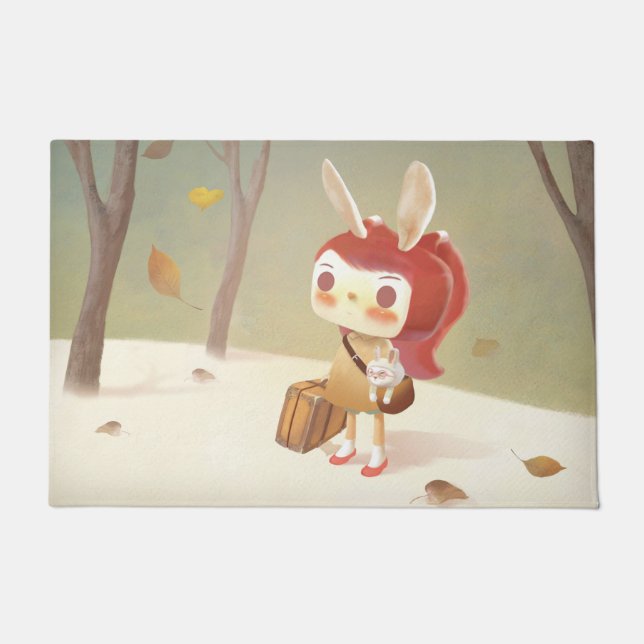 Little Girl Lost in the Forest Doormat (Front)