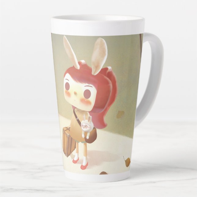 Little Girl Lost in the Forest Latte Mug (Right Angle)