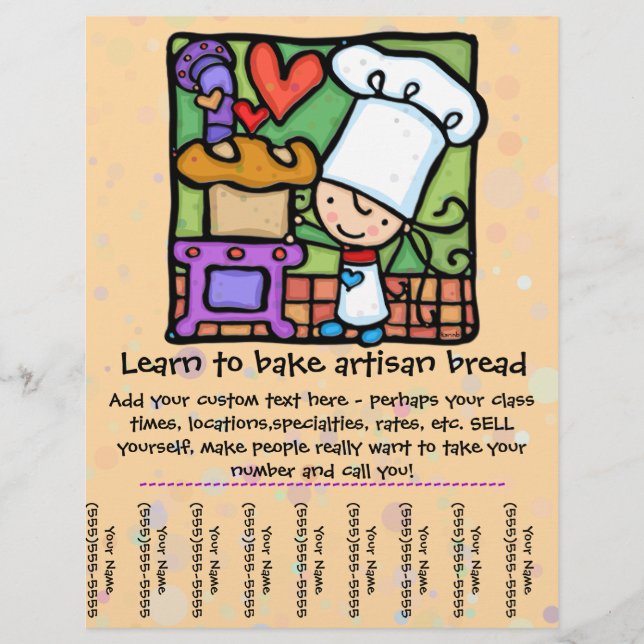 Little Girl loves teaching baking class tear sheet (Front)