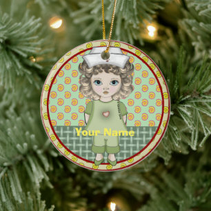 Little girl nurse  ceramic ornament