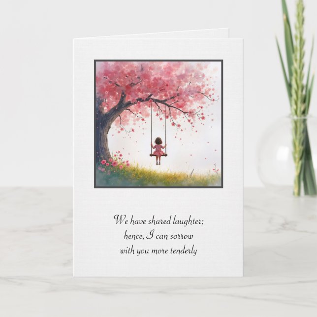Little Girl On a Swing Sympathy Card (Front)