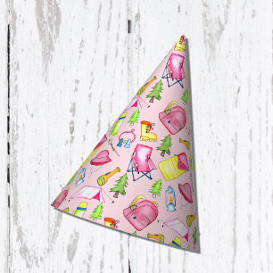 Little Girl One Happy Camper First Birthday Party Party Hat