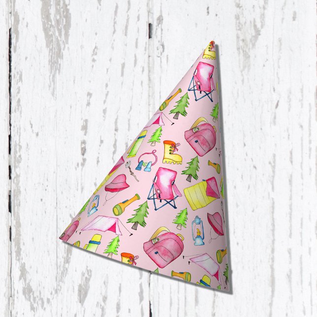 Little Girl One Happy Camper First Birthday Party Party Hat (Creator Uploaded)