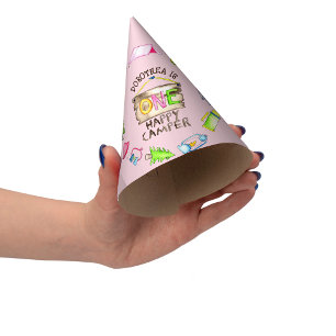 Little Girl One Happy Camper First Birthday Party Party Hat