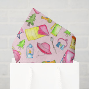 Little Girl One Happy Camper First Birthday Party Tissue Paper