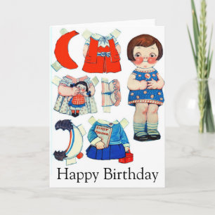Little Girl Paper Doll Card