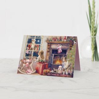 Little Girl, Pink Cowboy Boots for Christmas Card