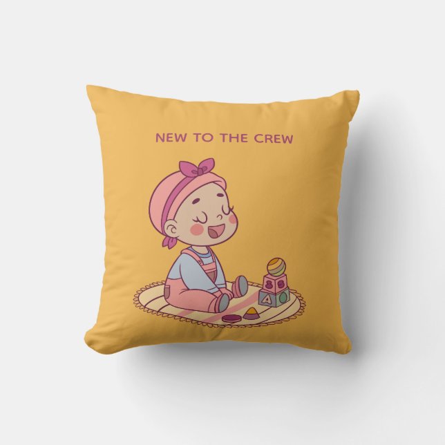 Little Girl Playing Cushion (Front)