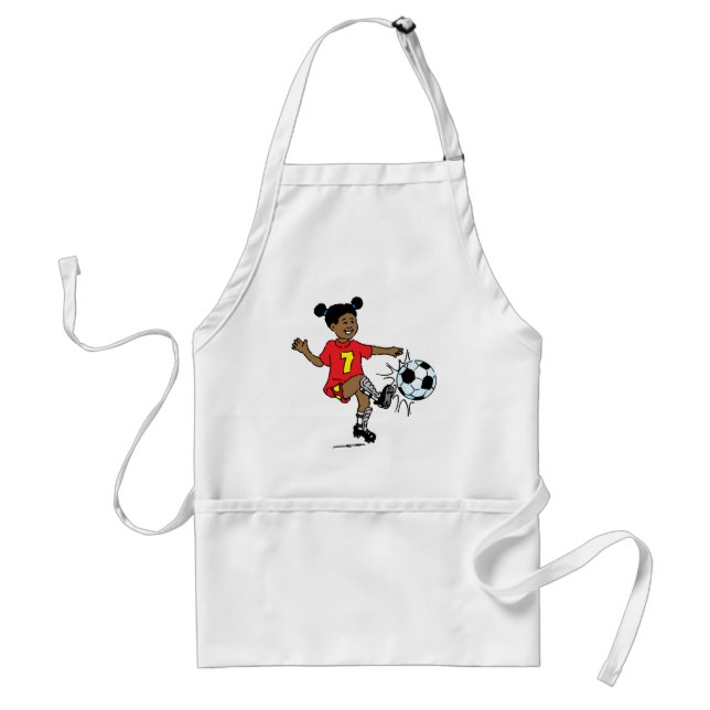Little Girl Playing Soccer Standard Apron (Front)