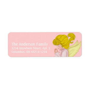 Little Girl Praying Angel 2j Return Address Labels