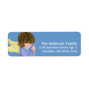 Little Girl Praying Angel 3a Return Address Labels