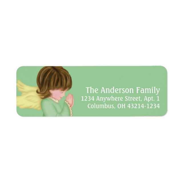 Little Girl Praying Angel 3i Return Address Labels (Front)