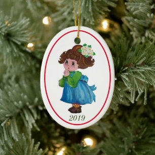 Little Girl Praying Ceramic Ornament