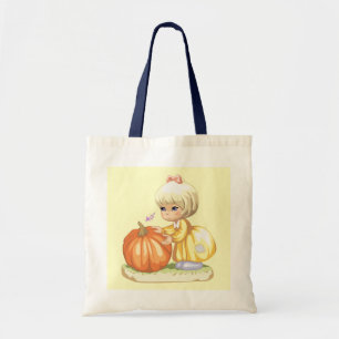 Little Girl & Pumpkin Budget Tote Bag