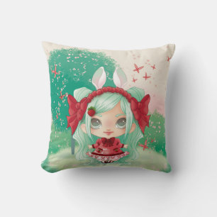 Little girl rabbit cushion