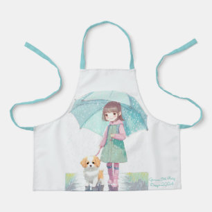 Little girl rainy day apron
