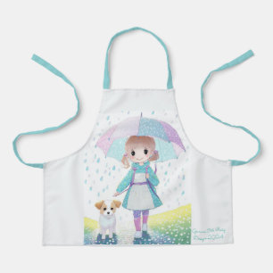 Little girl rainy day apron