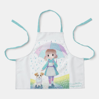 Little girl rainy day apron
