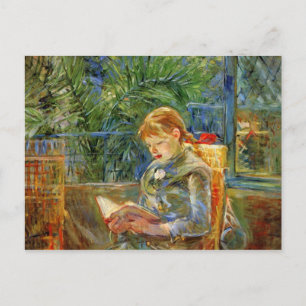 Little girl, reading by Berthe Morisot Postcard