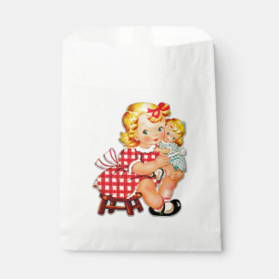 Little girl retro vintage doll child favour bag