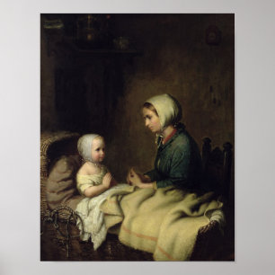 Little Girl Saying Her Prayers in Bed Poster