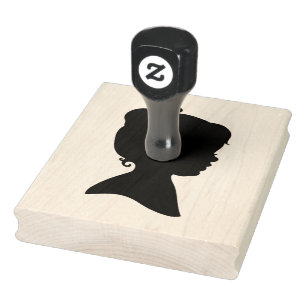 Little Girl Silhouette, 4" x 5" Rubber Stamp