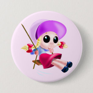 Little Girl Swinging 7.5 Cm Round Badge