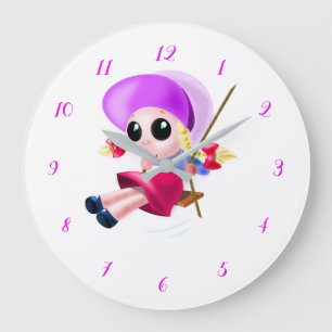 Little Girl Swinging - Large Clock