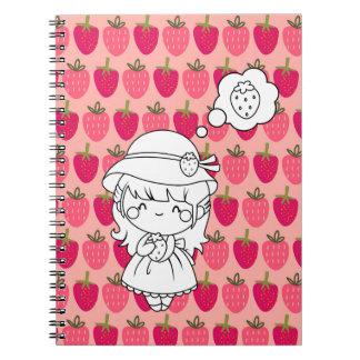 Little Girl Thinking of Strawberries Notebook