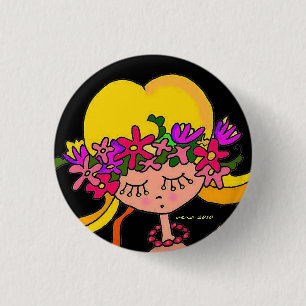 Little Girl Ukrainian Folk Art 3 Cm Round Badge