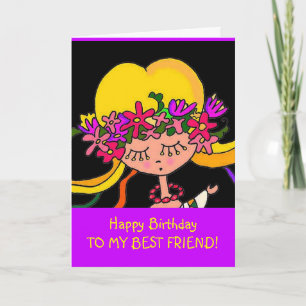 Little Girl Ukrainian Folk Art by Vera Trembach Card