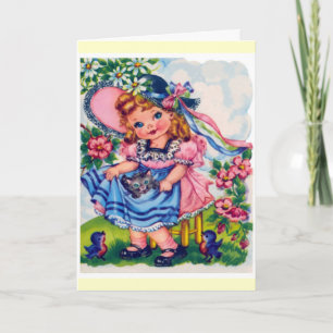 Little girl vintage card
