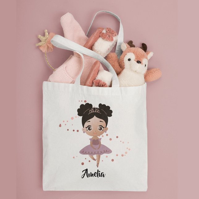 Little Girl w/Crown Dancing Ballet, Purple Dress Tote Bag (Creator Uploaded)