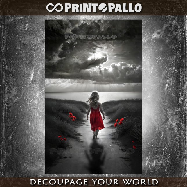 Little girl walk to the ocean tissue paper (Creator Uploaded)