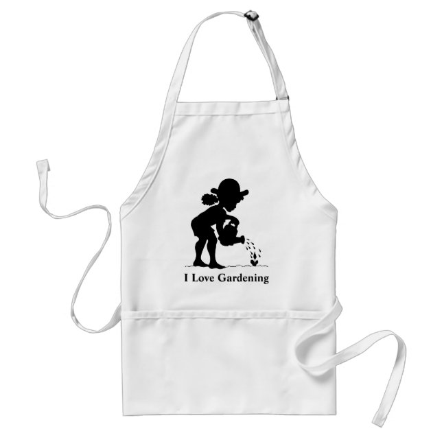 Little girl watering seedling - I Love Gardening Standard Apron (Front)