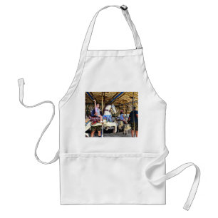 Little Girl Waving Hi From Carousel Standard Apron