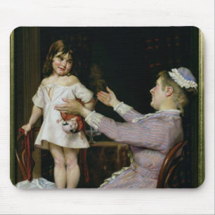 Little Girl with a Doll and Her Nurse, 1896 Mouse Pad